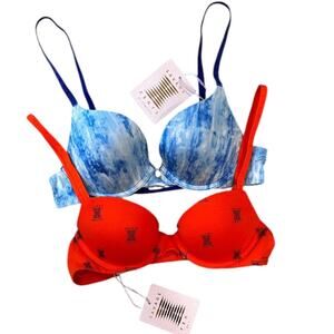 NWT Savage X Fenty Microfiber Push-up & Cotton T-Shirt Bra 30B Bundle